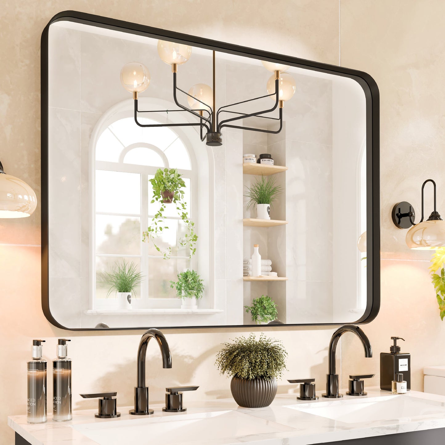 Elegantsy 40x30 Black Bathroom Mirror