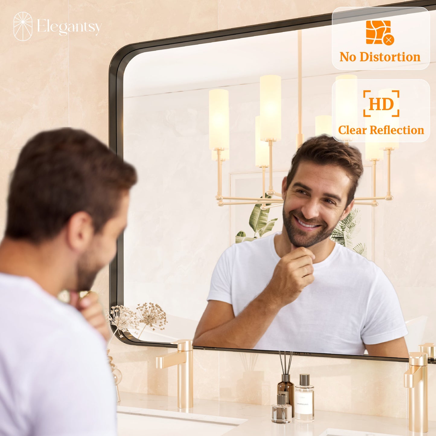 Elegantsy 40x30 Black Bathroom Mirror