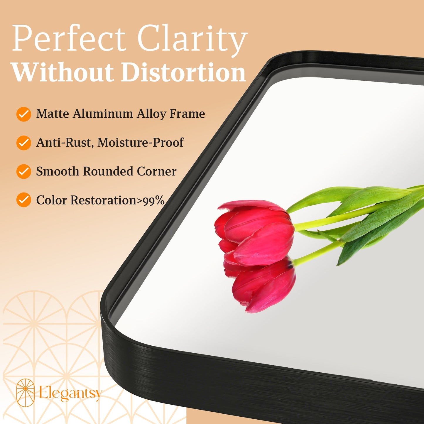 Elegantsy 40x30 Black Bathroom Mirror