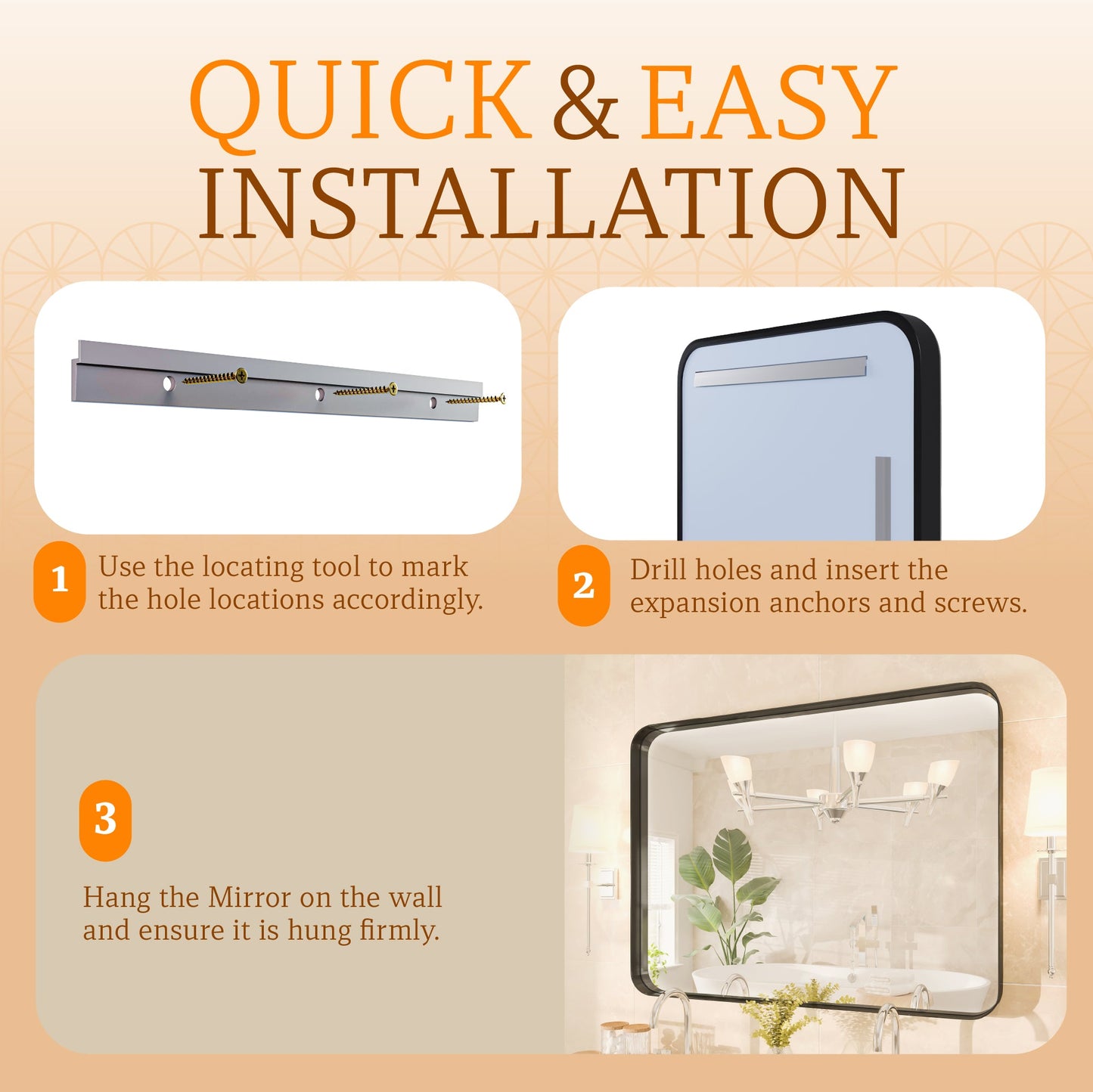 Elegantsy 40x30 Black Bathroom Mirror